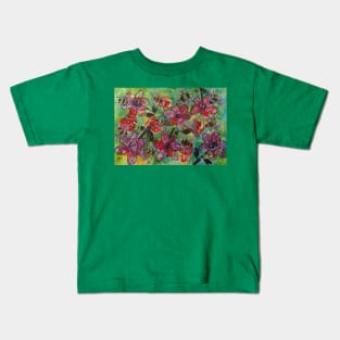 Bees and Red Flowers Kids T-Shirt